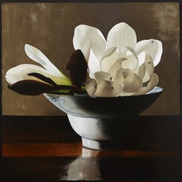 White magnolia in little Qing bowl