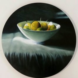 Greengage plums in bowl